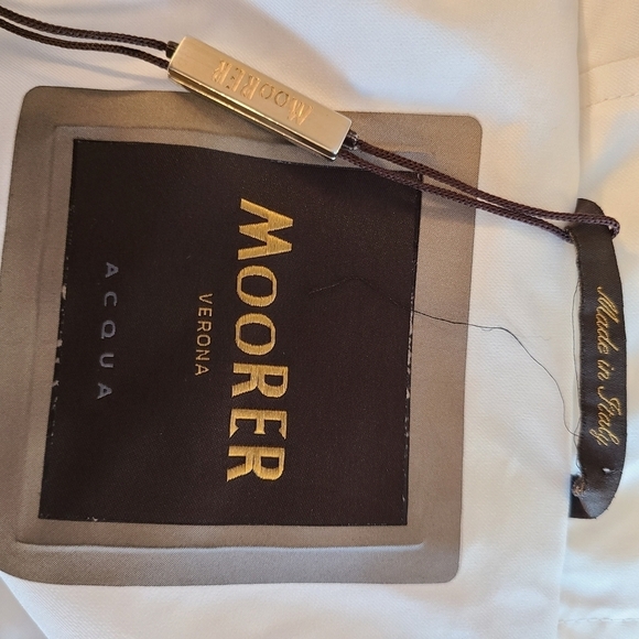 Moorer White Short Sleeve Hooded Jacket - Picture 10 of 12